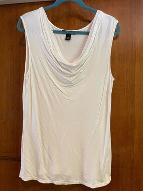 WHBM White House/Black Market White Sleeveless Blouse